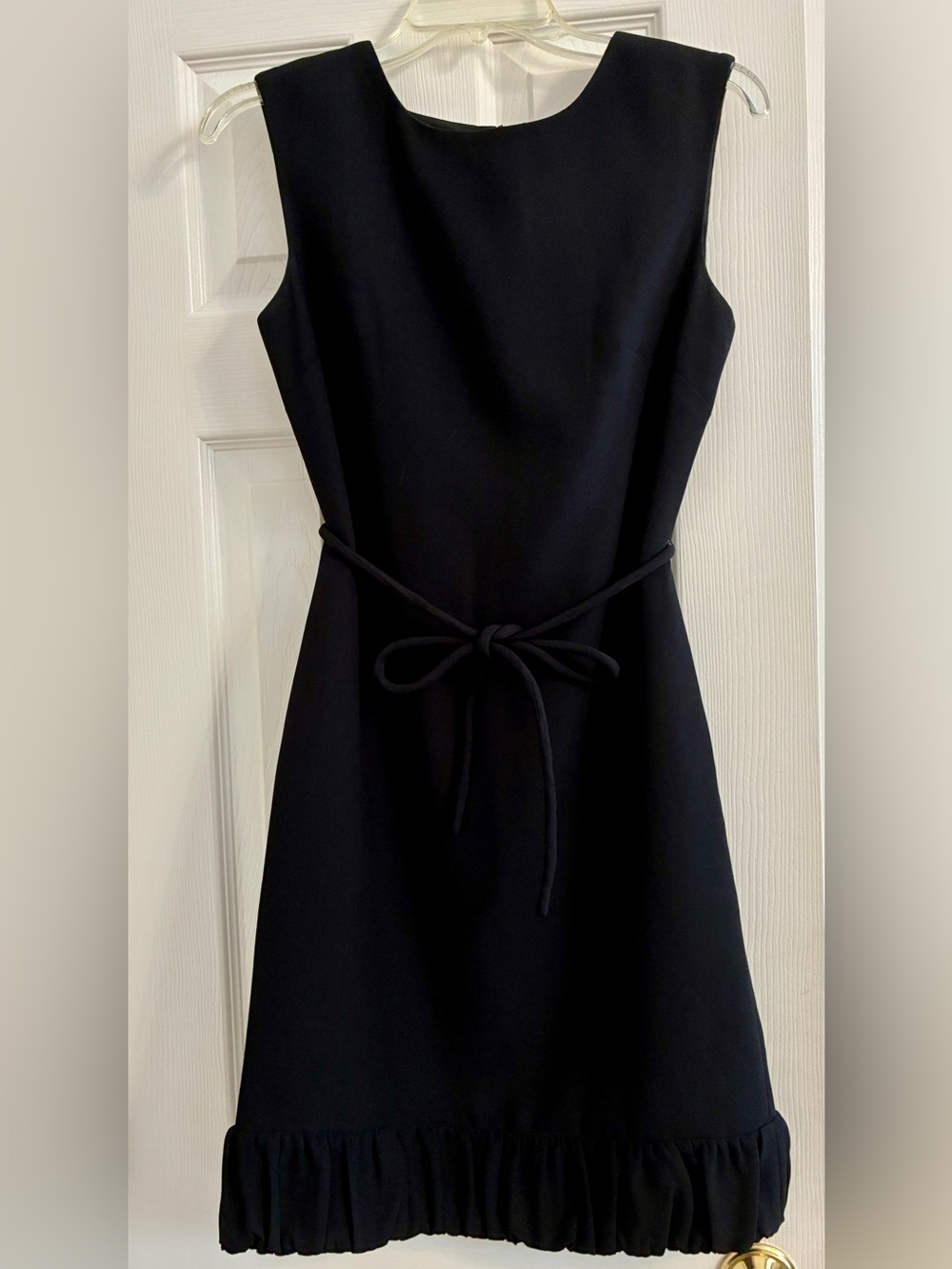 Talbots Classic Black Sleeveless Tie-Waist Dress, Sz-4